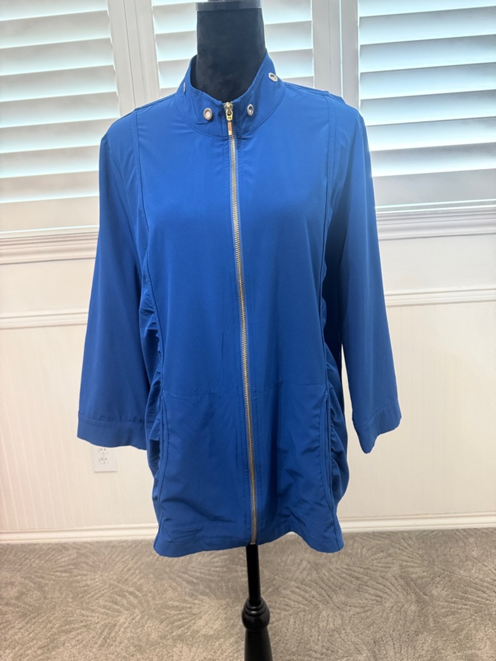 Chico's Royal Blue Zip Front Lightweight Jacket